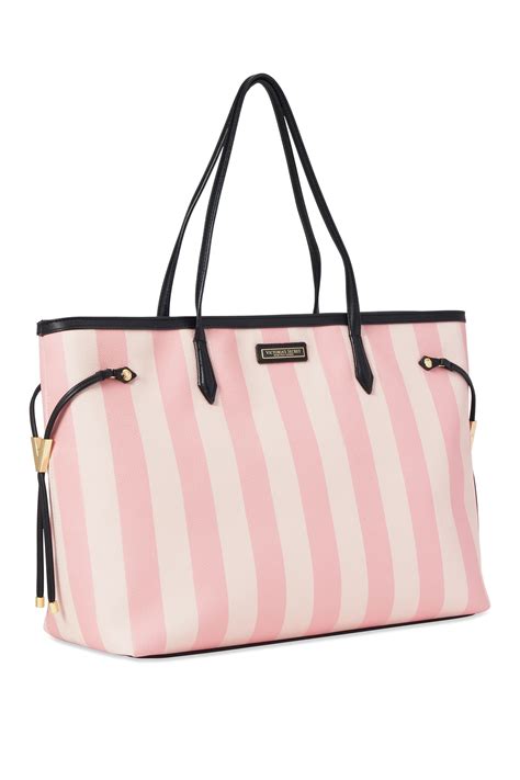 Victorias Secret Large Tote Bag SilverPinkBlack. . Victoria secret tote bag